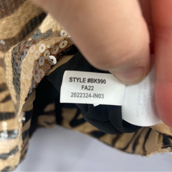 J.Crew Gwyneth Sequin Slip Dress in Sandy Zebra Stripe Size 16 NWT - Picture 11 of 11